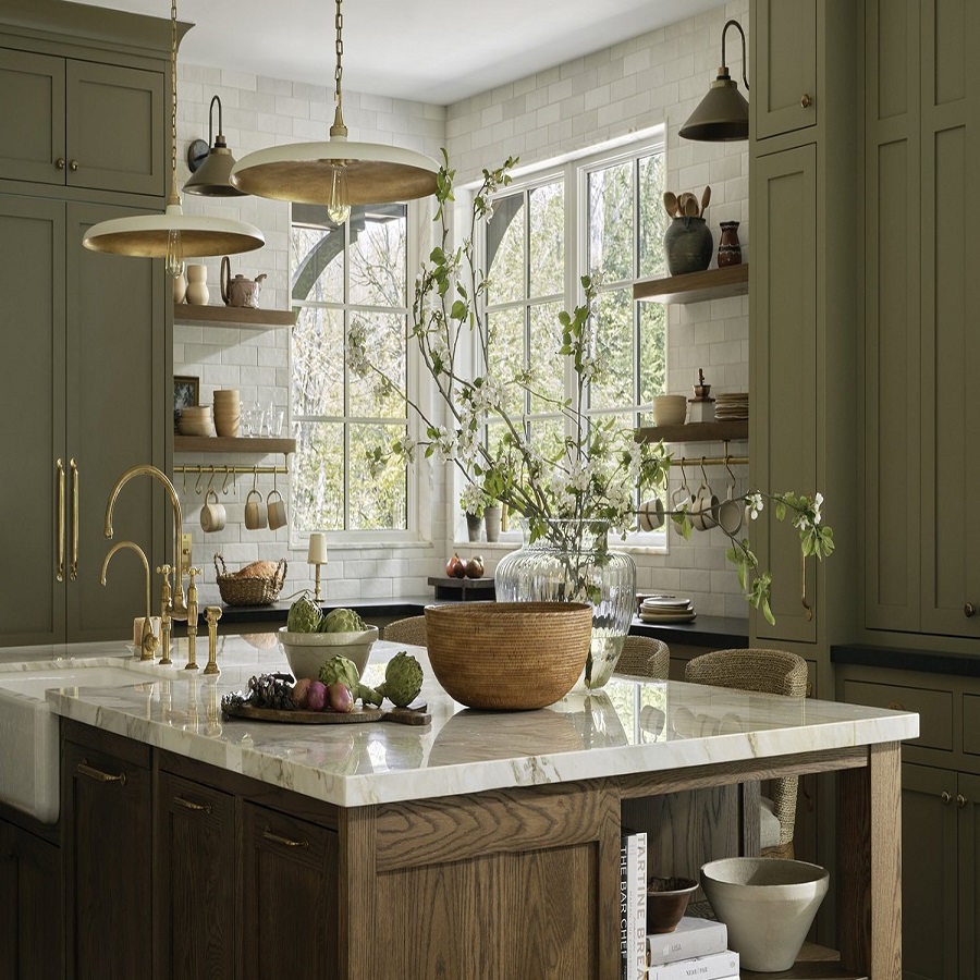 olive green kitchen cabinets