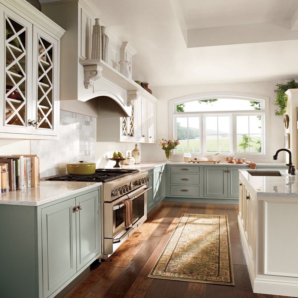 farmhouse two tone kitchen cabinets