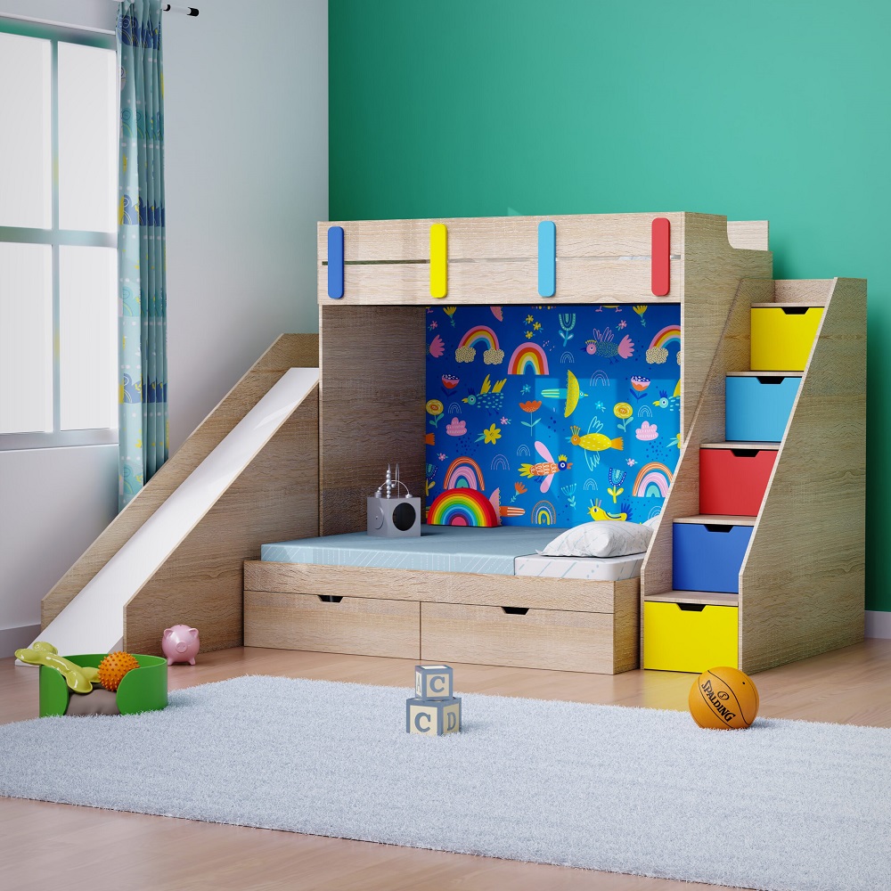 bunk bed with slide