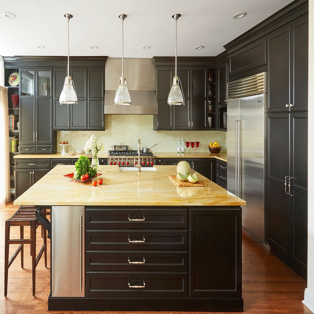 black stain cabinets