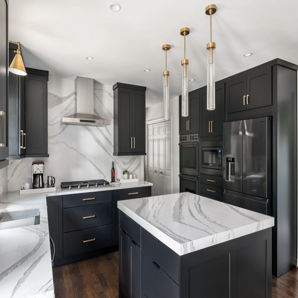 black stain cabinets