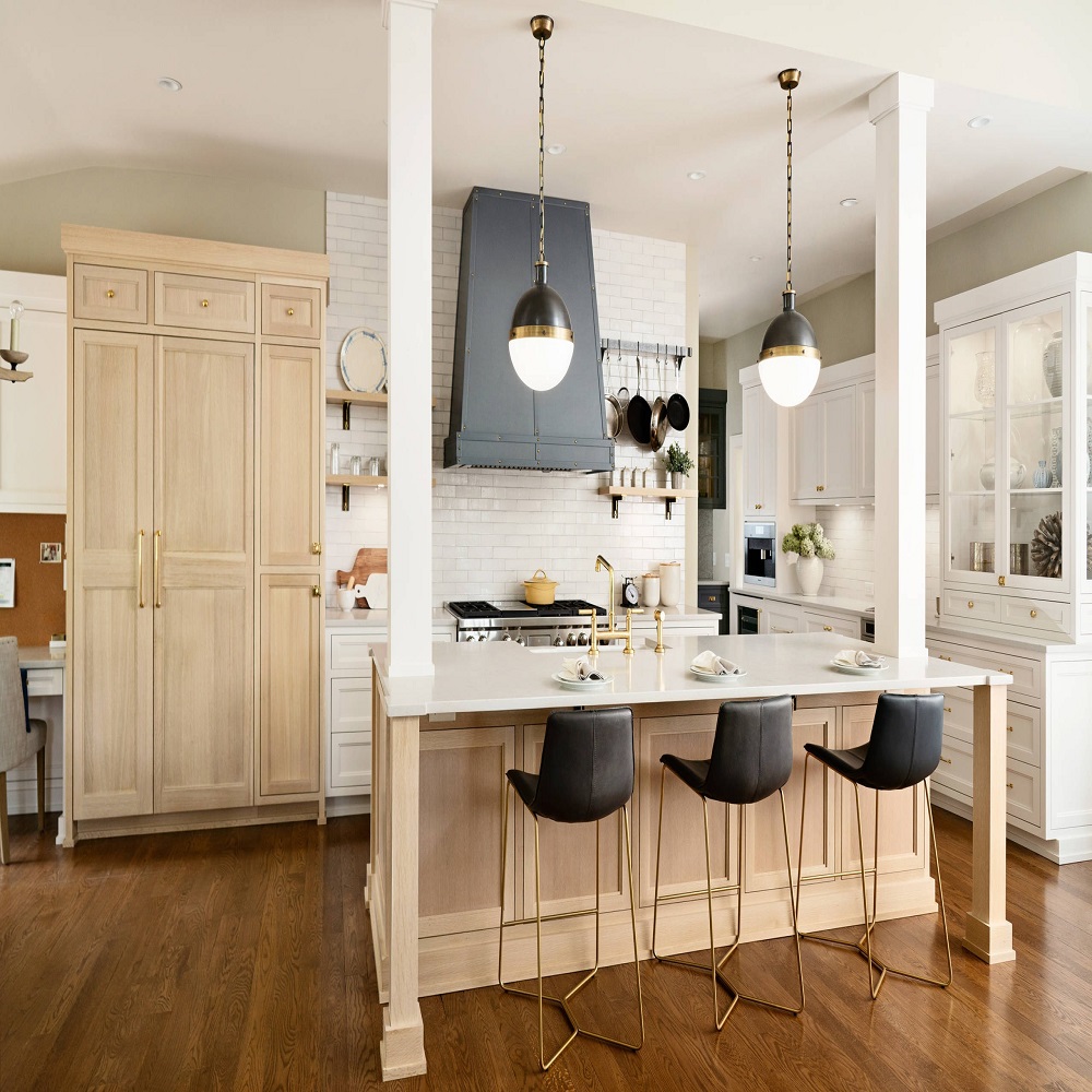 bleached oak cabinets before and after