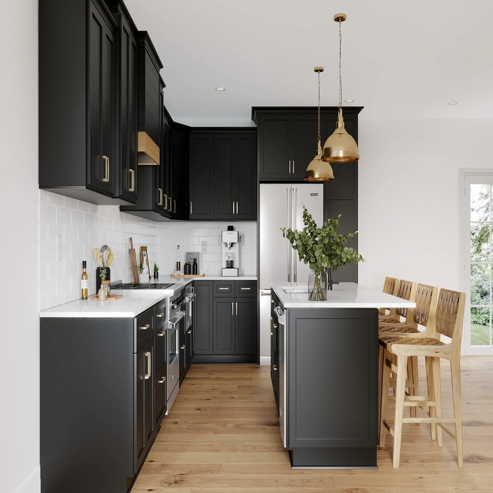 black stain cabinets