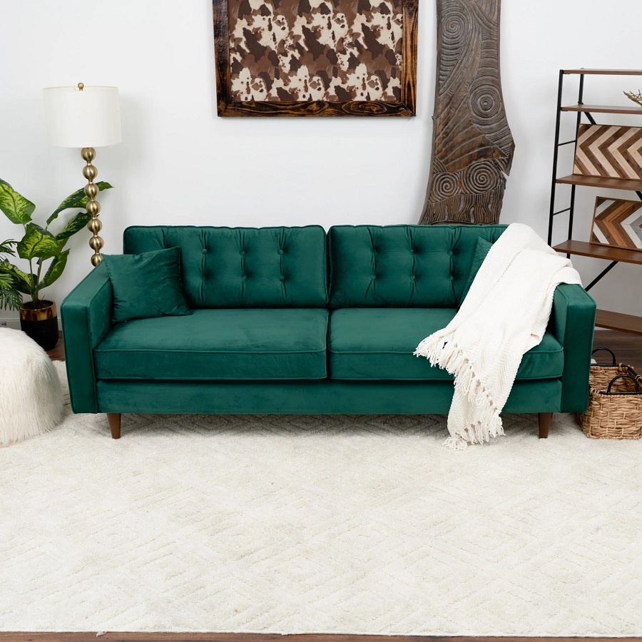 green sofa