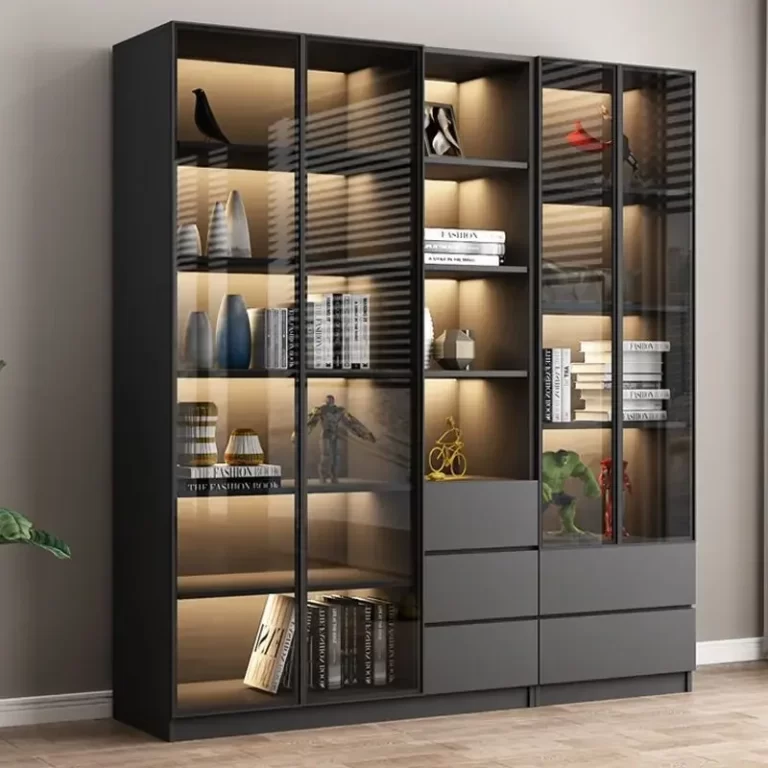 bookshelf with doors