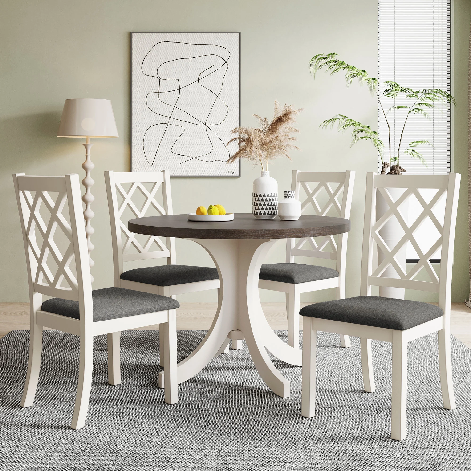 small round dining table for 4 with chairs